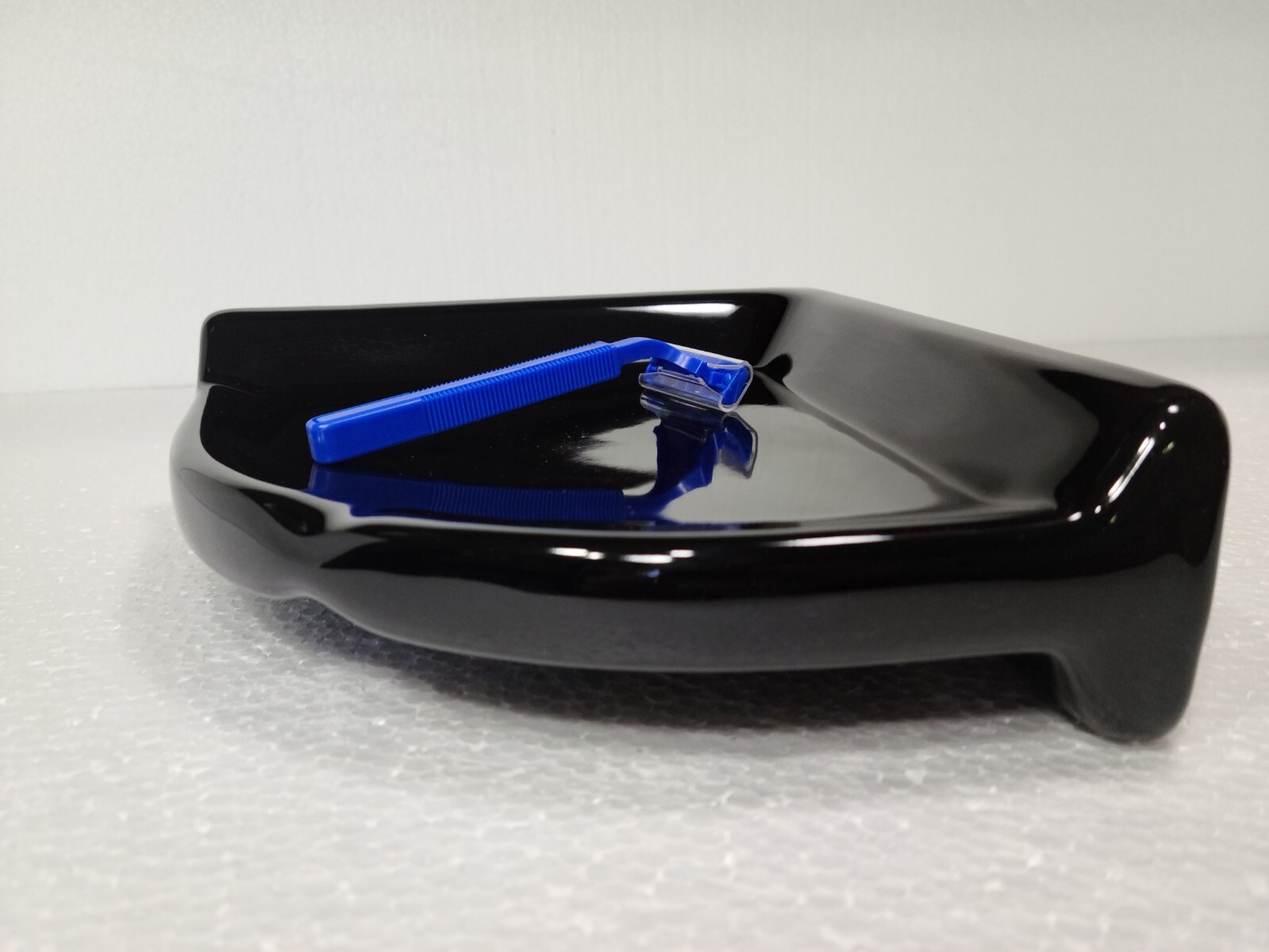 Vintage Black Ceramic Shower Tile Corner Tray Soap Dish Shampoo Holder Caddy