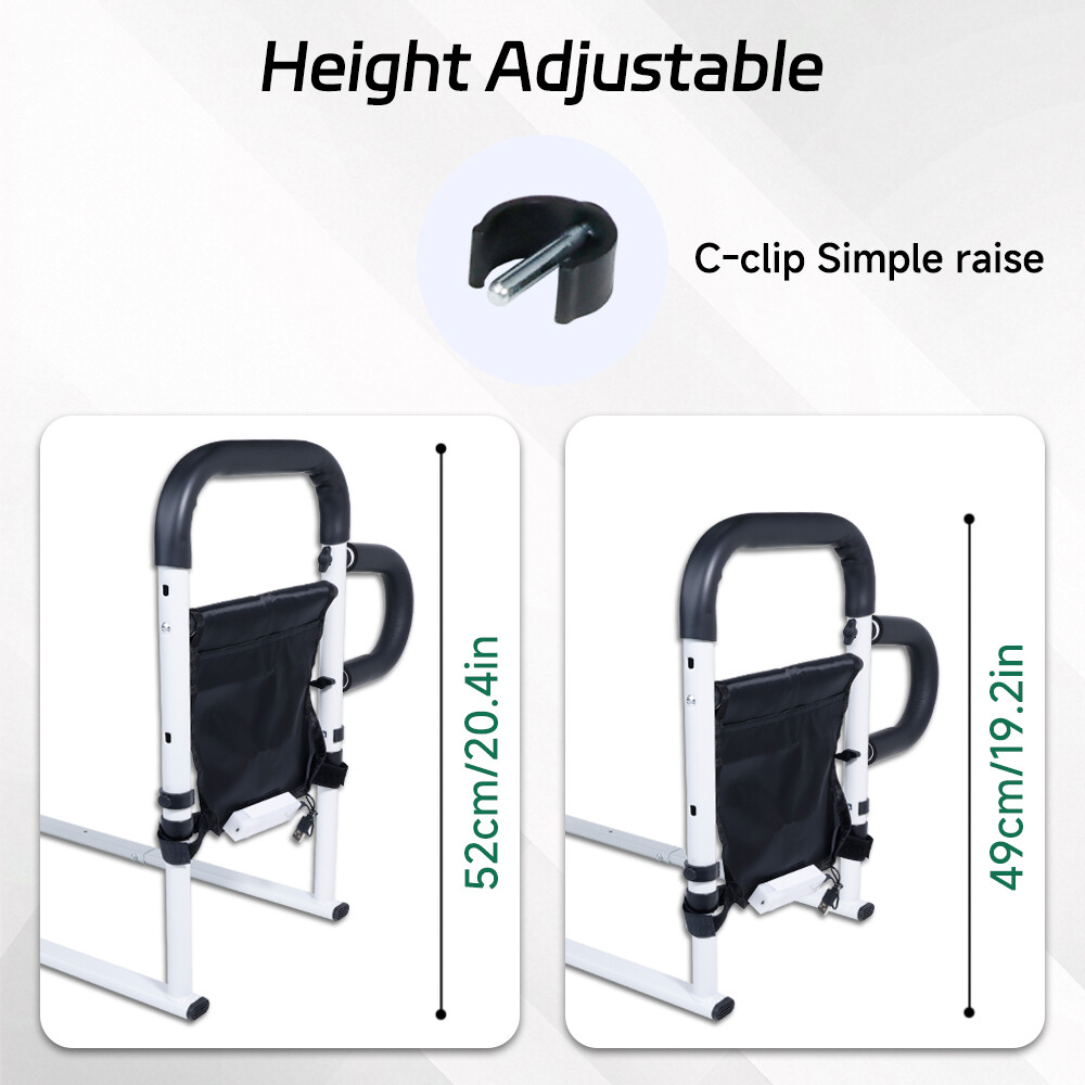 Bed Assist Rail Bed Rail Adjustable Height Anti slip Handrail Assist for Seniors