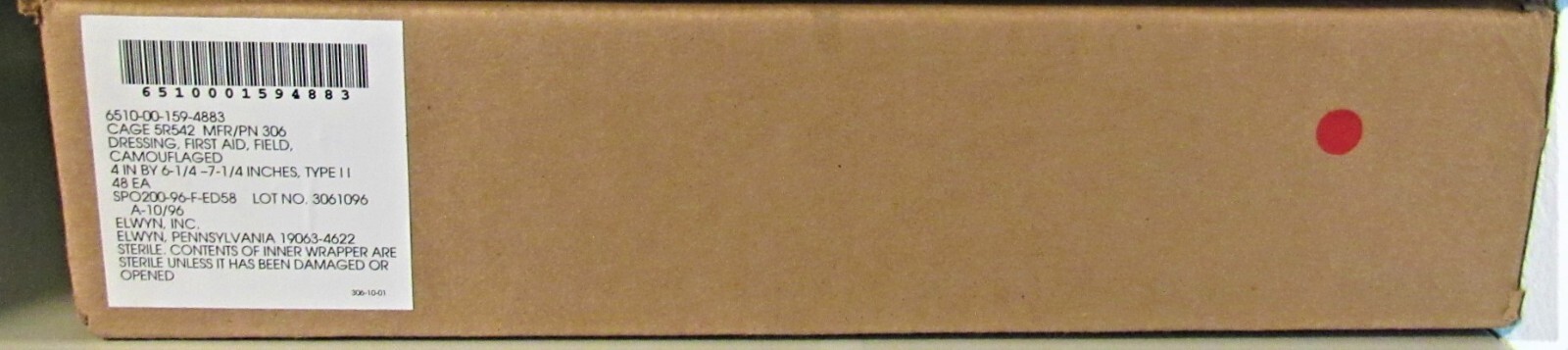 Military-3-Camo Field First Aid Dressing NSN# 6510-00-159-4883 (Qty. 48) Sealed