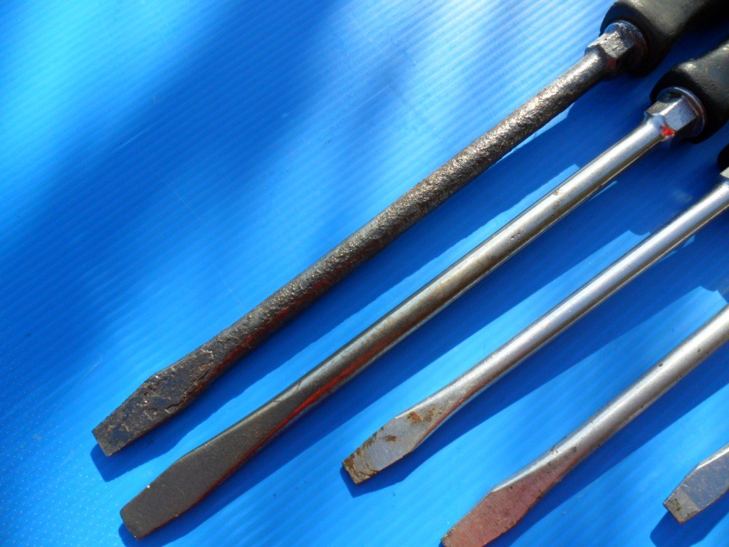 Snap On Tools Huge Screwdriver Lot 19 Pieces Hard Black Handle Plillips & Flat