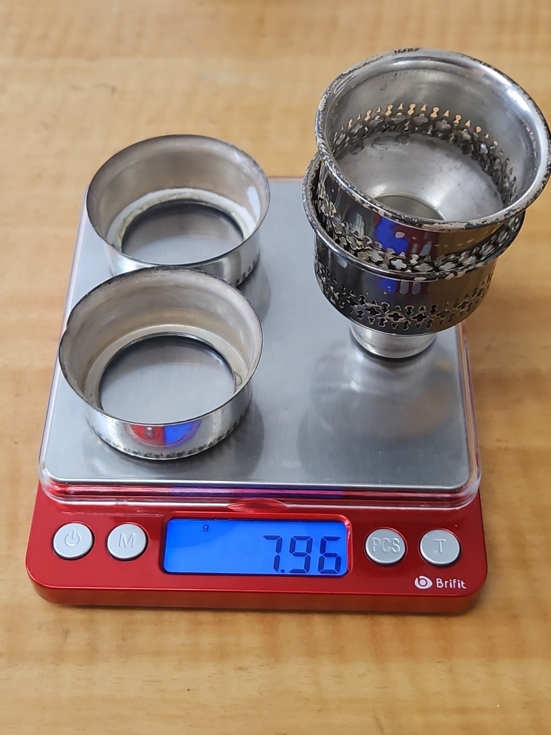 Pair Of Wallace 4640 Sterling & Glass Hurricane Candle Holders, Silver