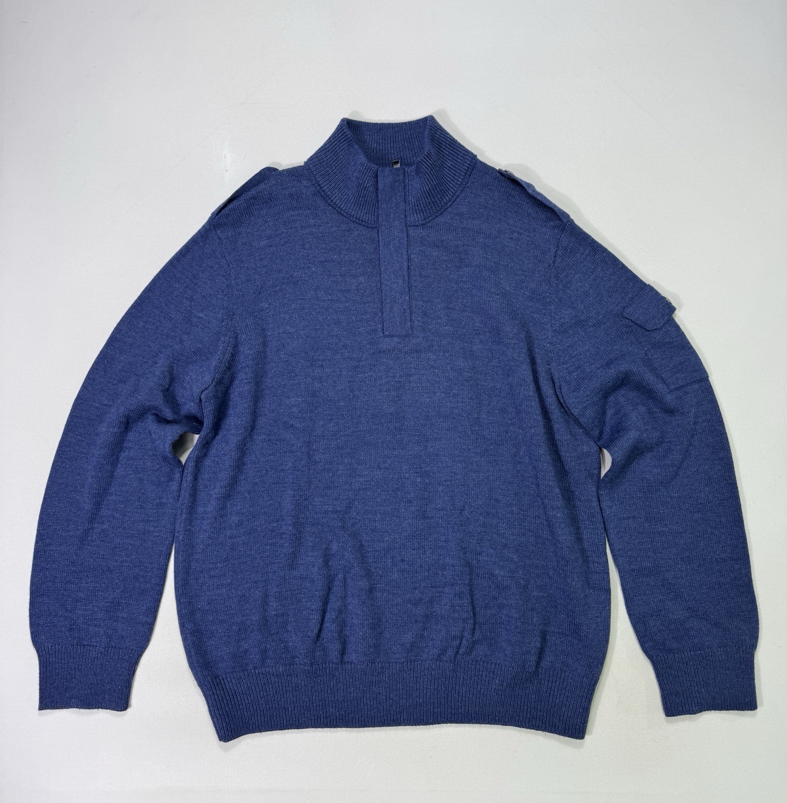 Banana Republic Men's XL Thick Wool Sweater 1/4 Zip Arm Pocket Outdoor Classic