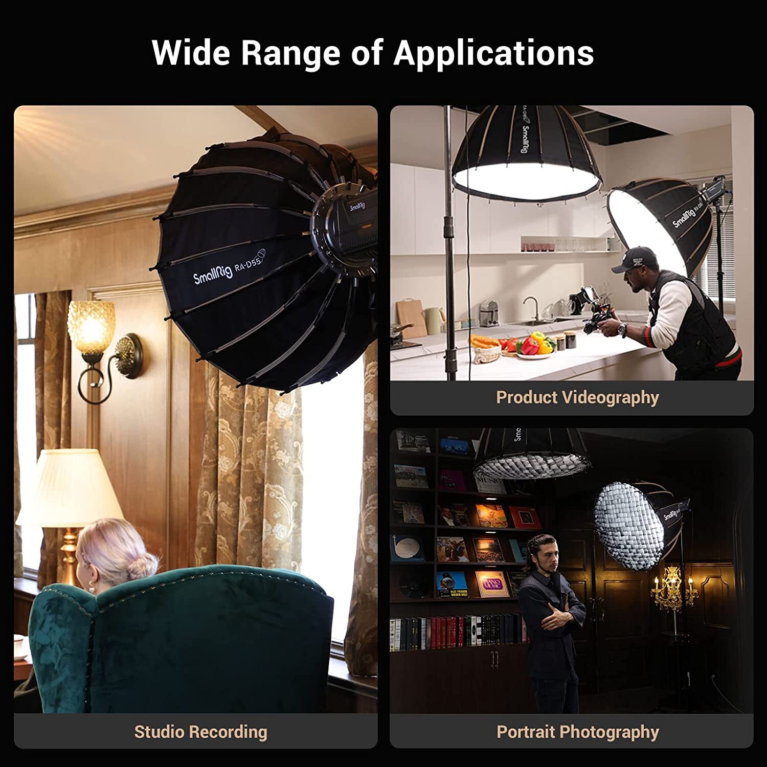 SmallRig 21.6" 55CM/33.5" 85CM Parabolic Softbox for RC 120D COB Video Light