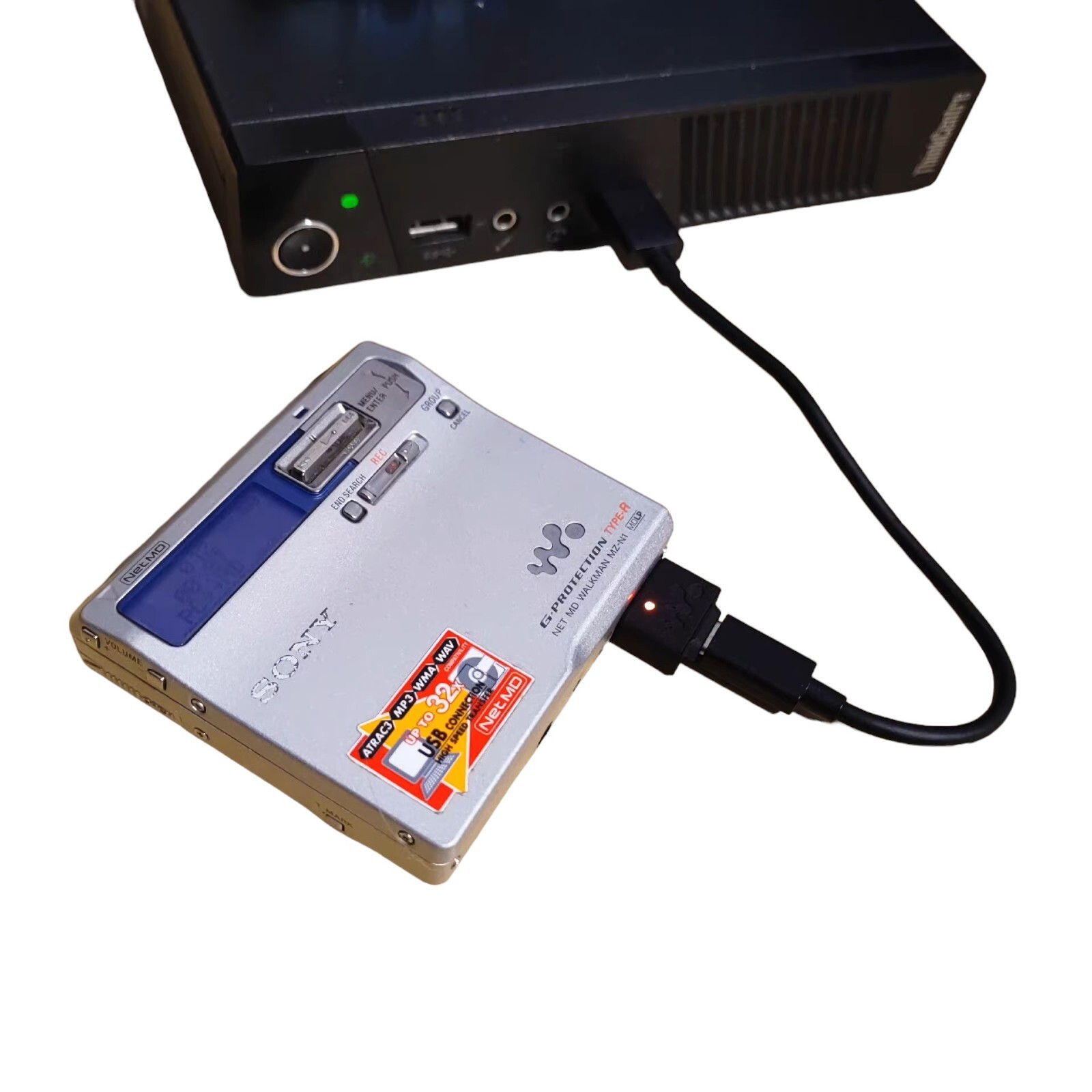 USBC charging and data sync adapter For Sony MD MZ-N10 MZ-NH1 NH3D DH10P