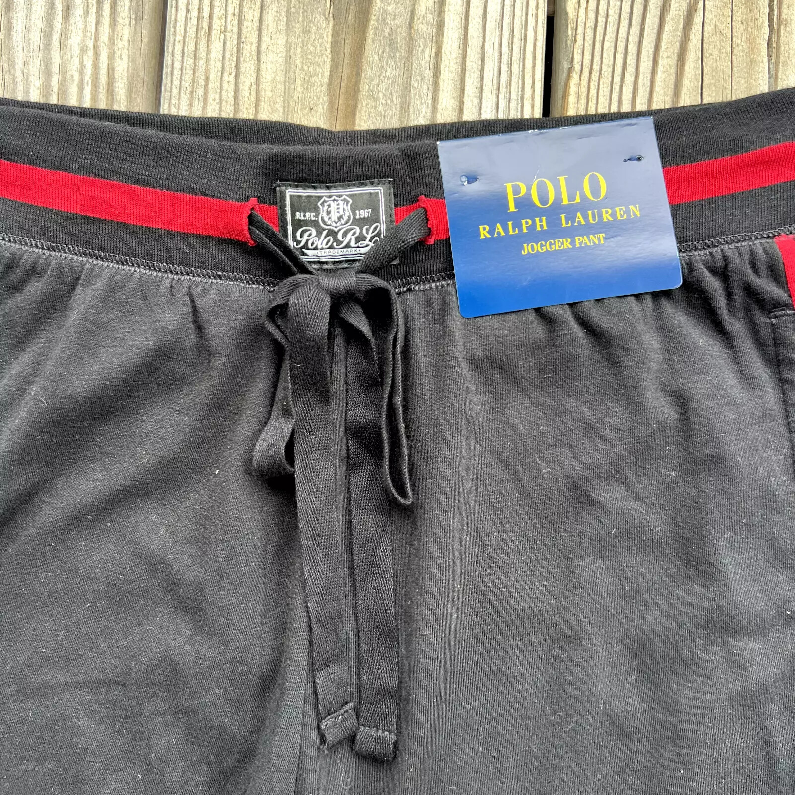 Polo Ralph Lauren Polo67 Men's Lightweight Pajama Sleep Jogger Pants Black/Red