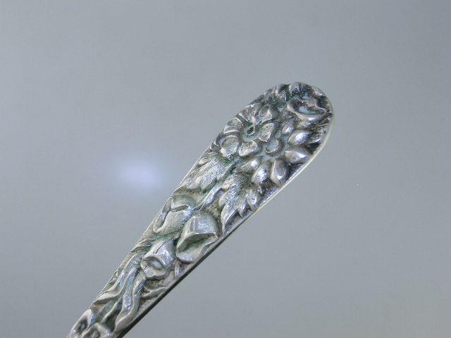 Early Coin Silver S KIRK & SON 4" Demitasse Spoon REPOUSSE 10.15 mark ~ $32 each