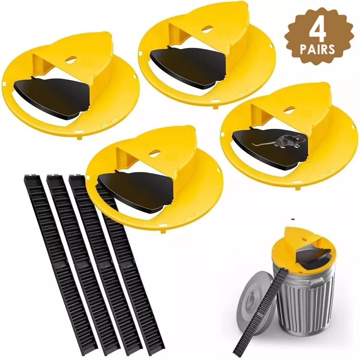 4 PACK Bucket Lid Mouse Rat Trap Bucket Mousetrap Catcher US FAST SHIPPING
