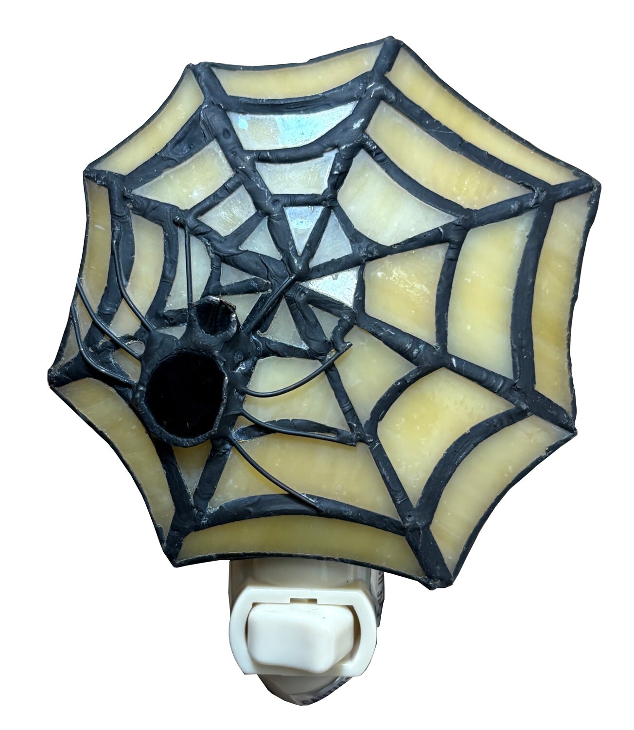 Rainbow Art Glass Spider Web Stained Glass Night Light