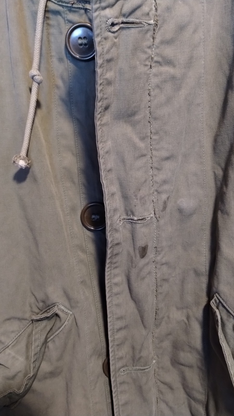 Vintage US Army M-1947 OD Green parka USMC Size Small W/Alpaca Liner item #10