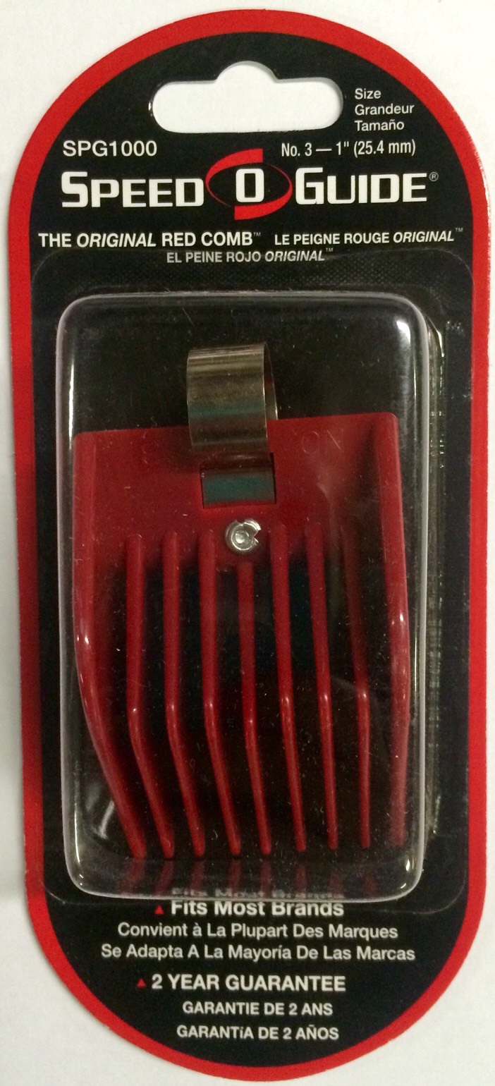 SPEED O GUIDE Set of Attachment Clipper Combs RED Set of EIGHT Combs NEW