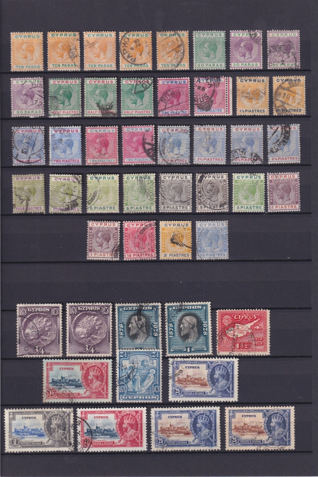 CYPRUS. 1912/1935. KGV. 64 STAMPS