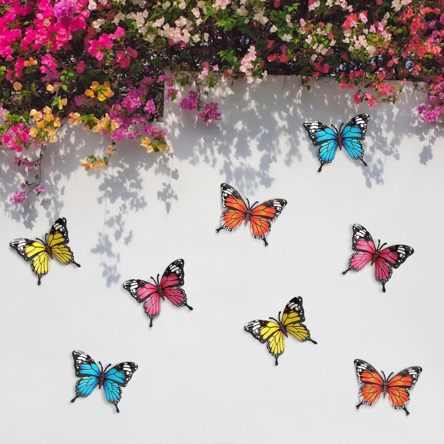 4 Pcs Metal Butterfly Wall Art Decor Outdoor Indoor Fence Wall Sculptures