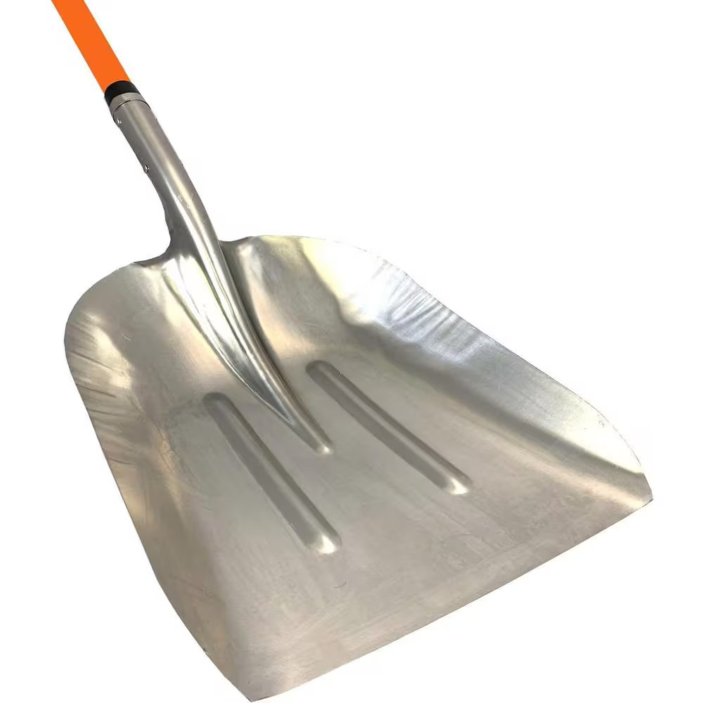 48 In. L Durable Fiberglass Handle Large Head Aluminum Scoop Shovel, Ashman Snow