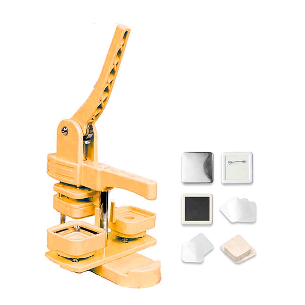 55MM/1.97" Square Button Maker Badge Button Press Machine DIY Fridge Magnet Pin
