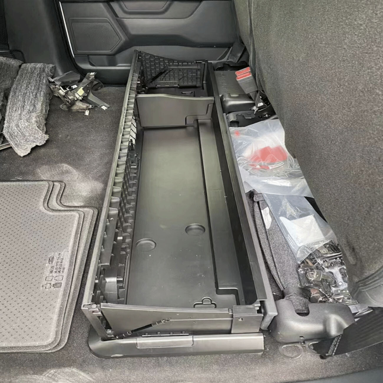 Upgraded Folding Under Rear Seat Storage Box for 2015-2026 Ford F-150 F150 F-250
