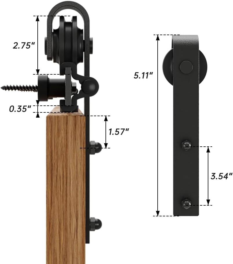 6.6FT Heavy Duty Sliding Barn Door Hardware Track Kit for One 36"-40" Wide Door