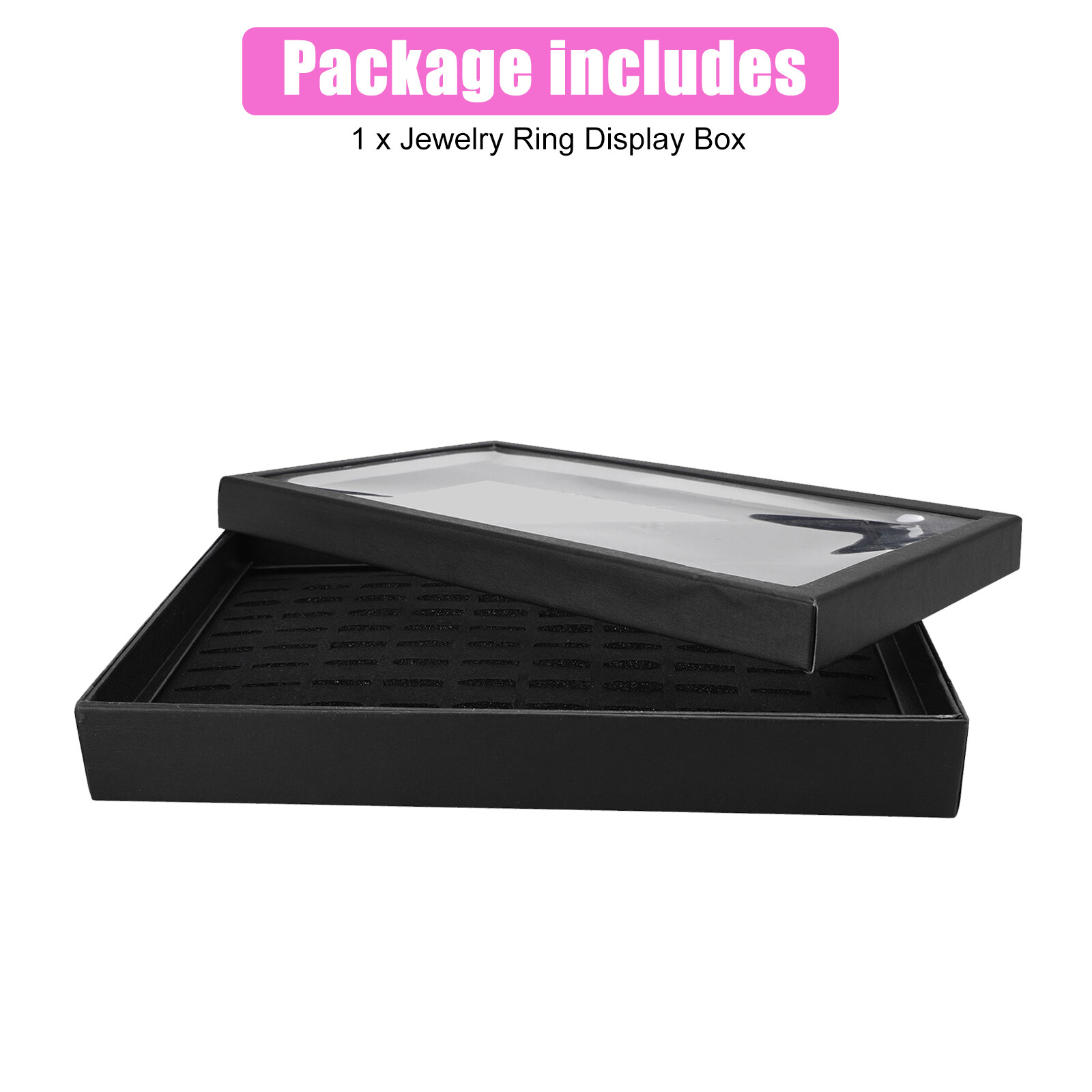 100 Slots Jewelry Ring Display Organizer Tray Holder Earrings Storage Boxes Case