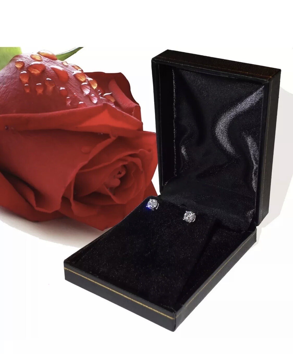 1 Ct Round Cut VVS1/ D Lab Created Stud Earrings 14K White Gold 6mm Screw Back