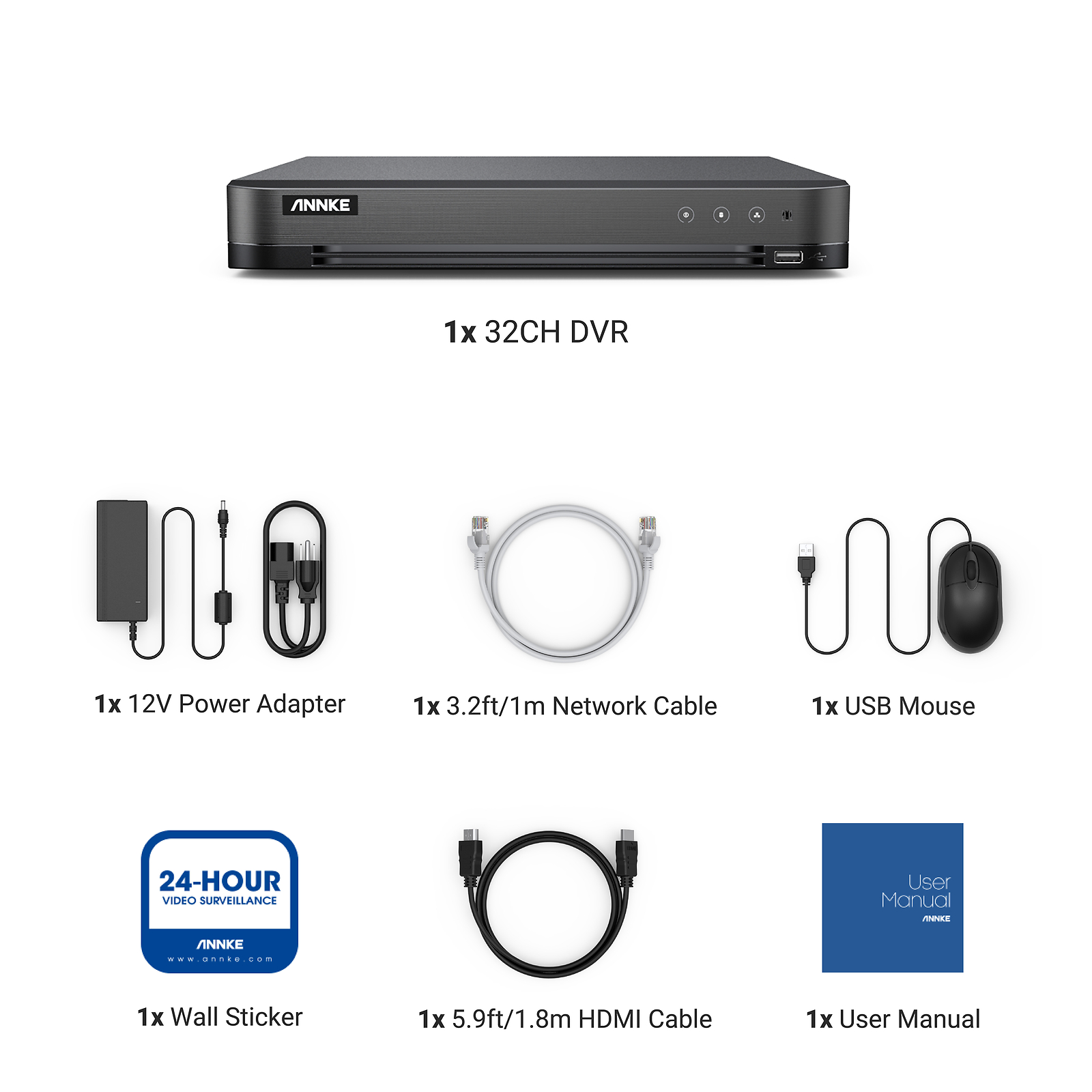 ANNKE 32CH DVR 5MP Video Recorder AI Motion Detection H.265+ for Security System