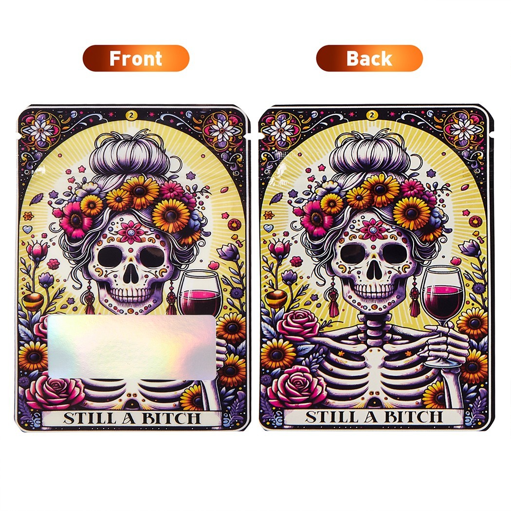 100pcs Resealable Zip Lock Mylar Bags, 7X10cm Smell Proof 1g Flower Storage Bag