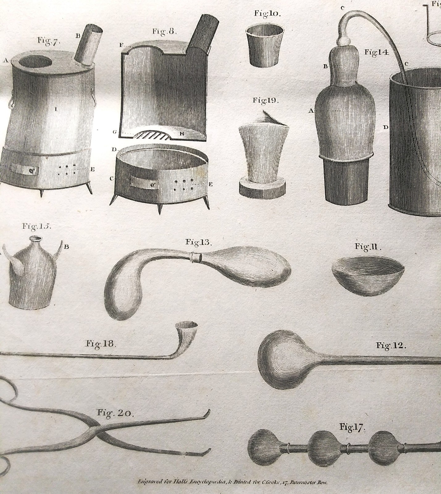 Rare art SYSTEM OF CHYMISTRY/CHEMISTRY APPARATUS copper engraving 1790s science