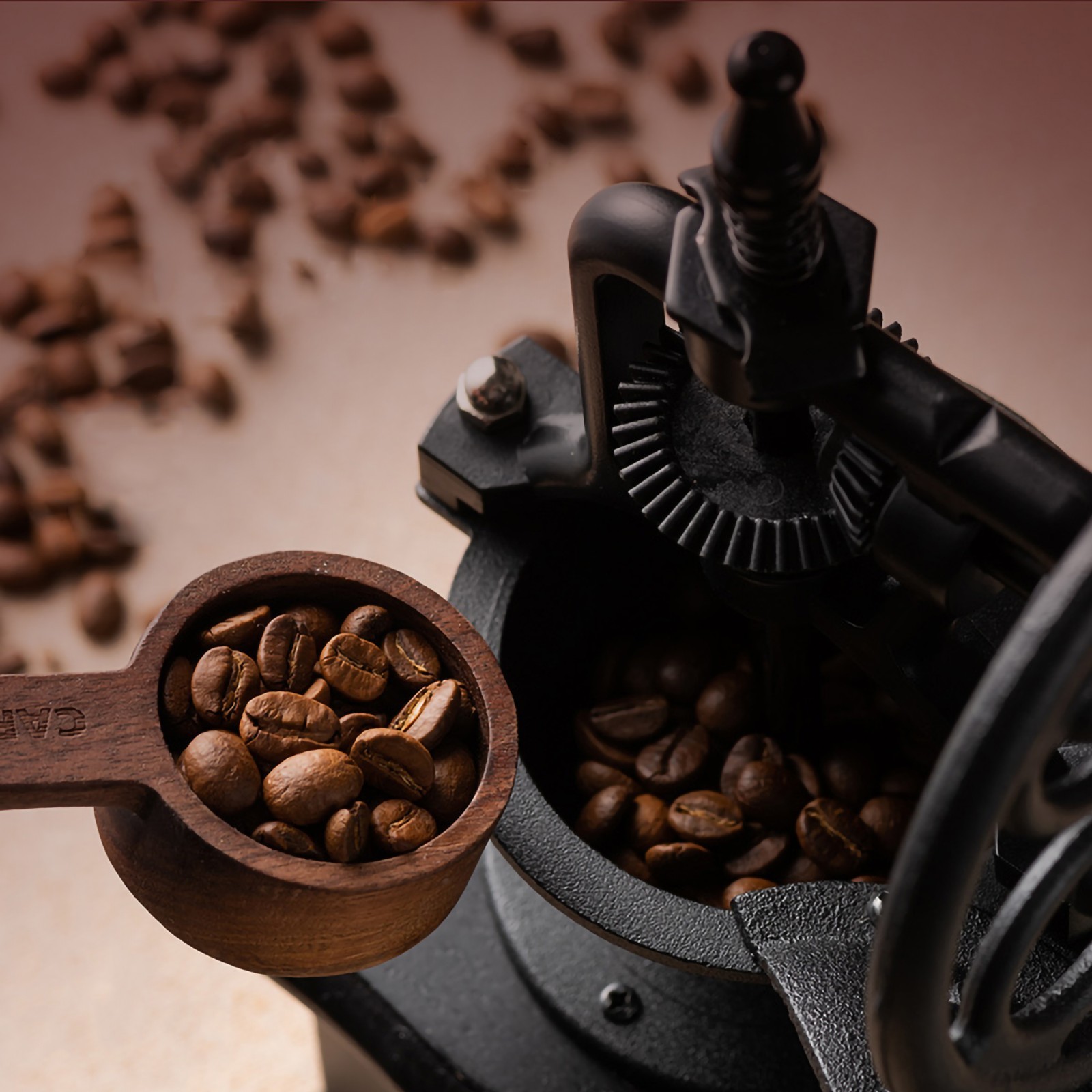 Old-fashioned manual coffee grinder (Ferris Wheel model) - Retro style