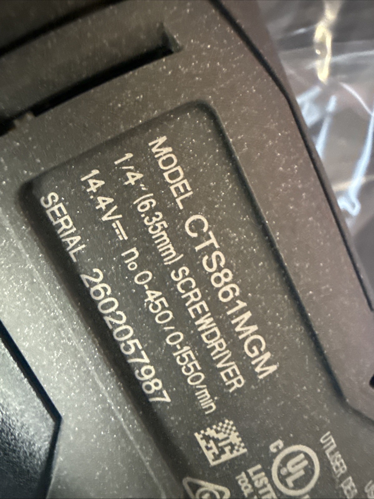 For Snap-On Tools CTS861gmdb 1/4" Hex Cordless Screwdriver 14.4V Brushless Gray