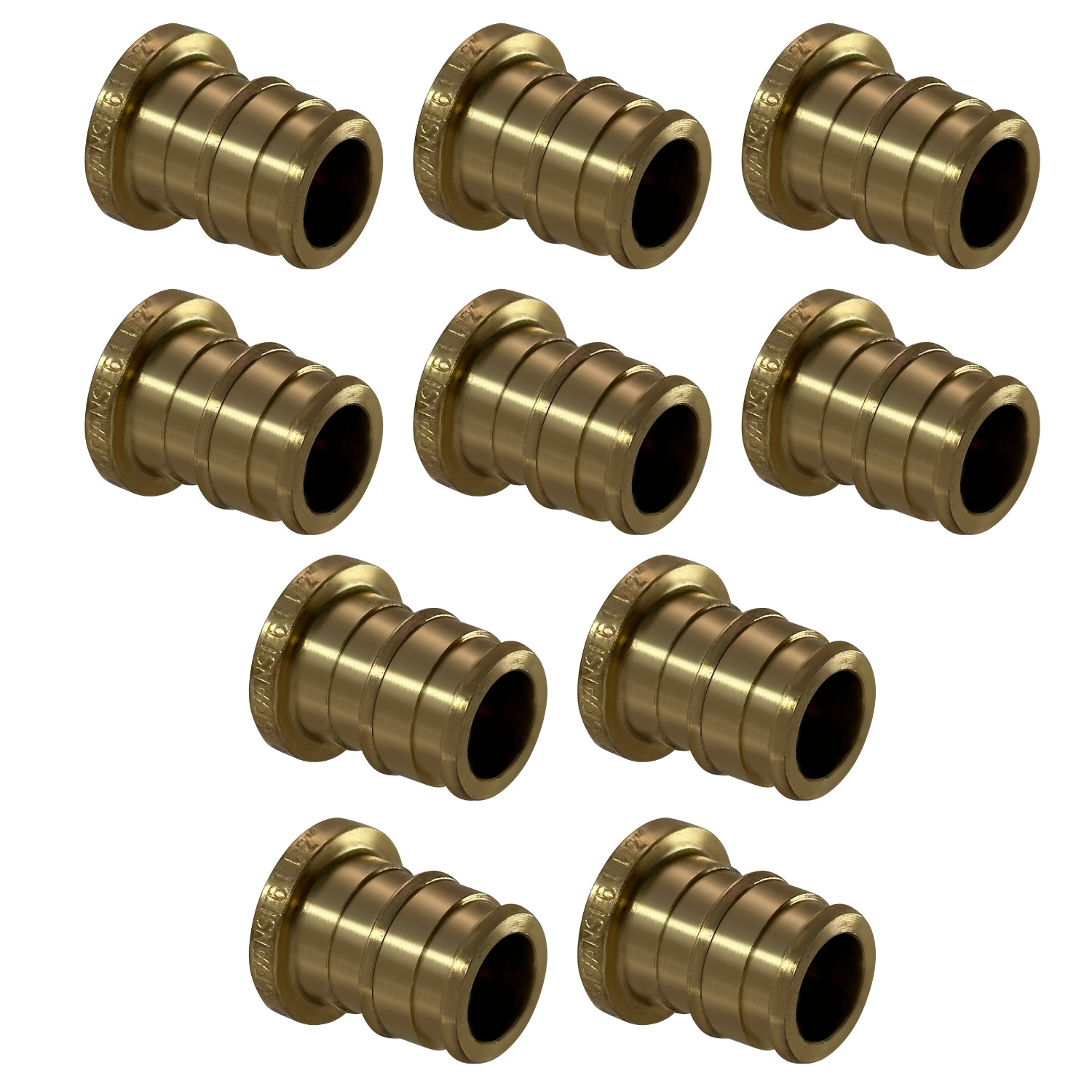 10 Pack XFITTING 1/2" Pex A Plug, 1/2" Expansion Plug, Lead Free Brass