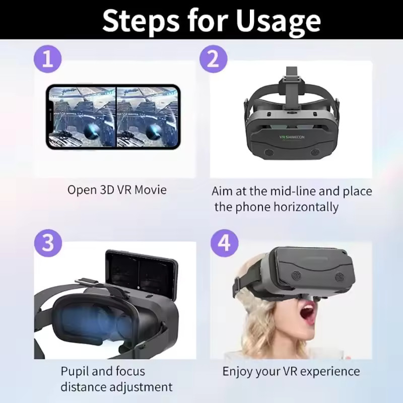 Virtual Reality VR Headset 3D Glasses for Android iPhone