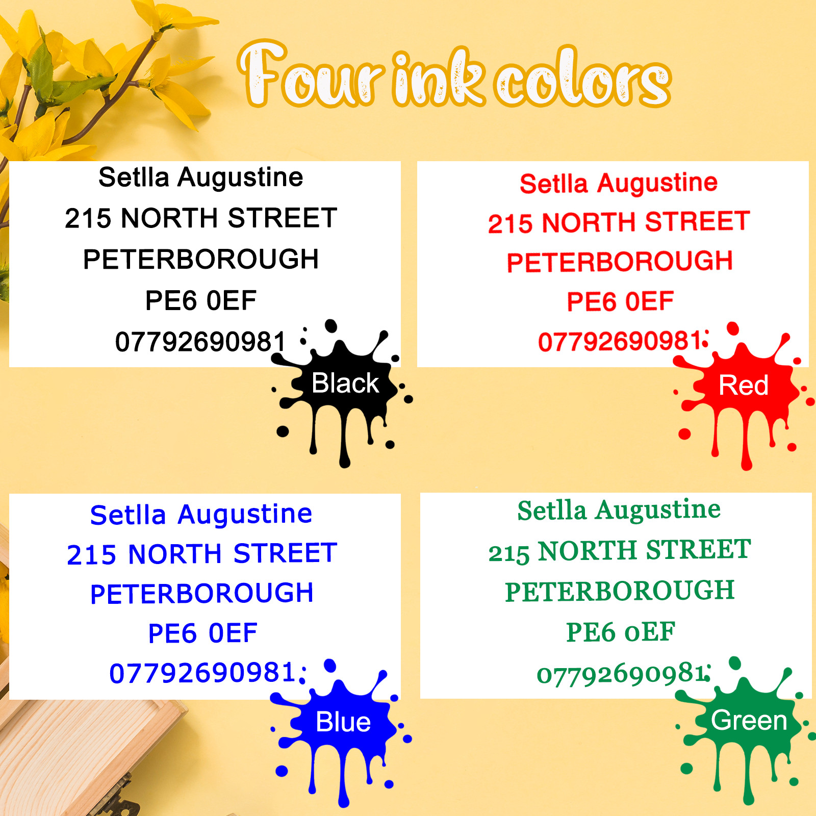 Custom Self-Inking Rubber Stamps Personalized Return Address Up to 3-8 Lines