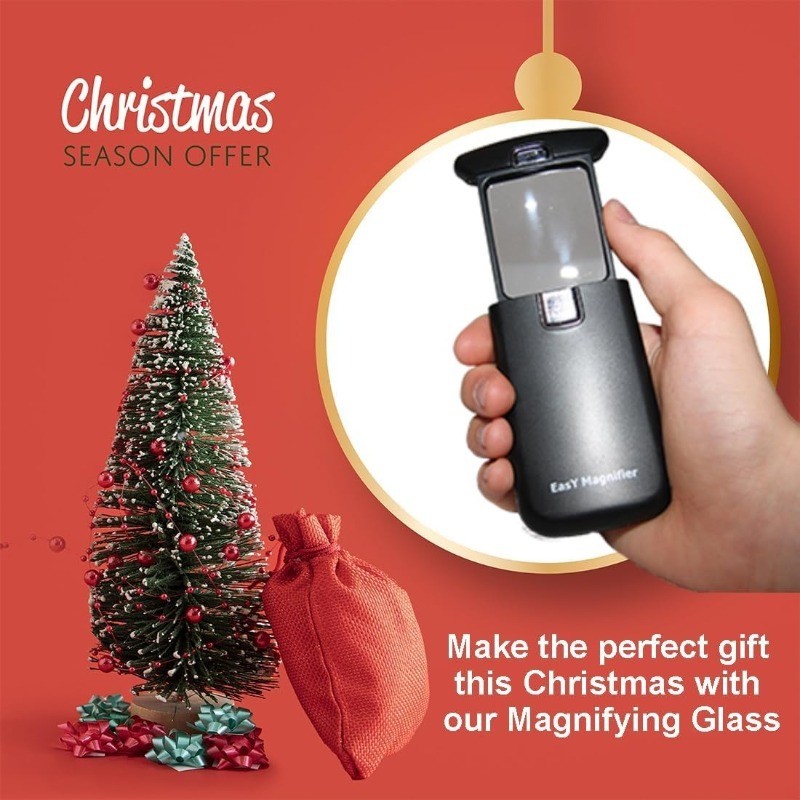 Small Pocket Magnifying Glass 3X with LED Light For Reading Fine Print US Stock