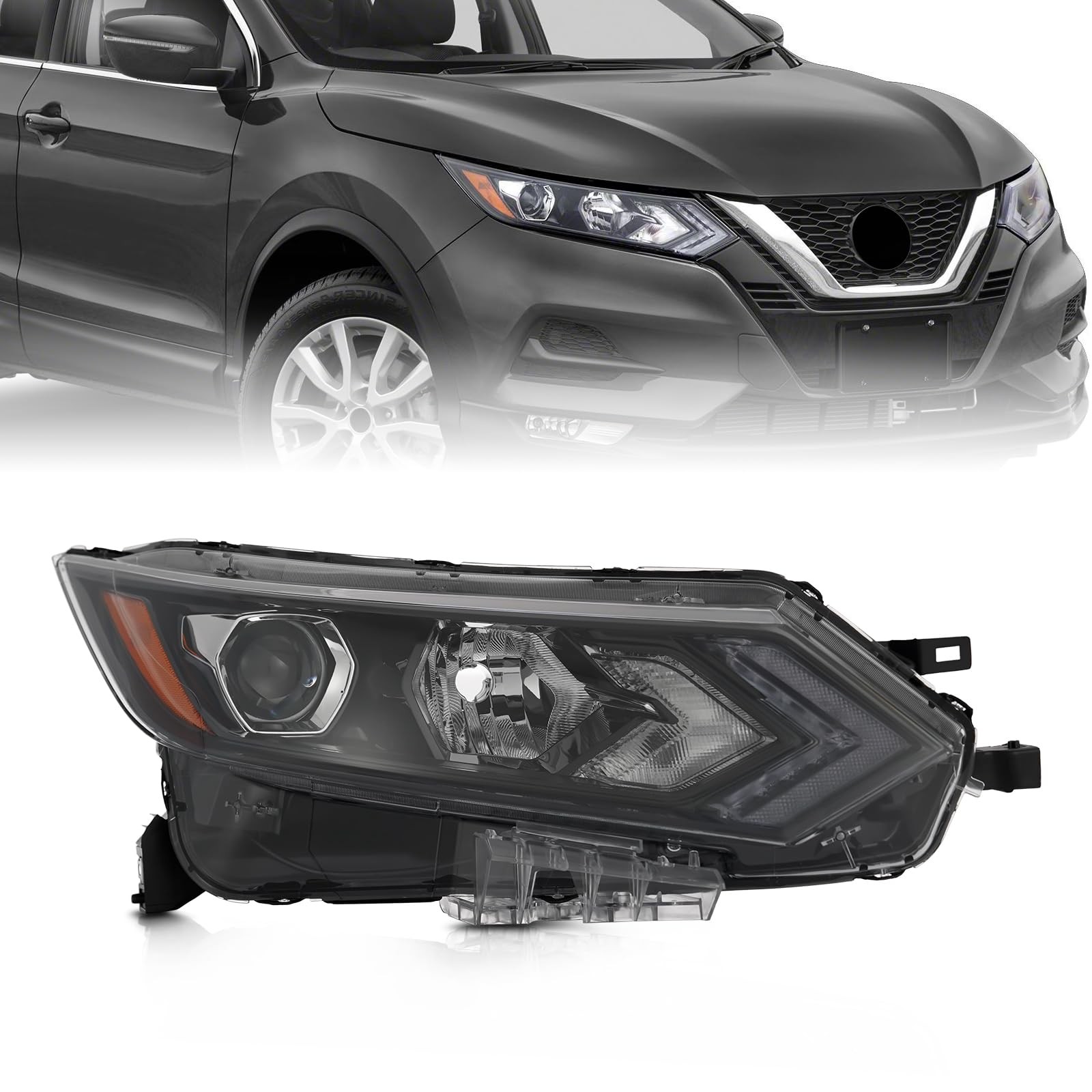 Headlight Assembly for 2020-2022 Nissan Rogue Sport Halogen Headlamp Right Side