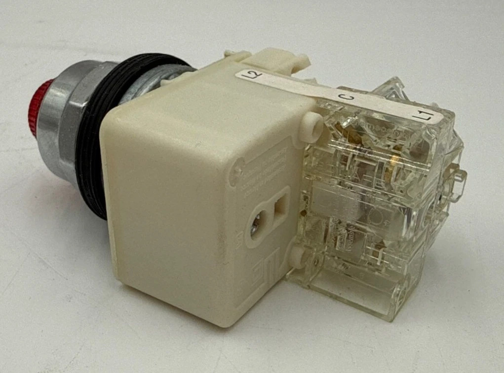 Schneider 9001KT38LRR31 Red Push To Test Pilot Light 30MM LED 120V 9001 KM38LR