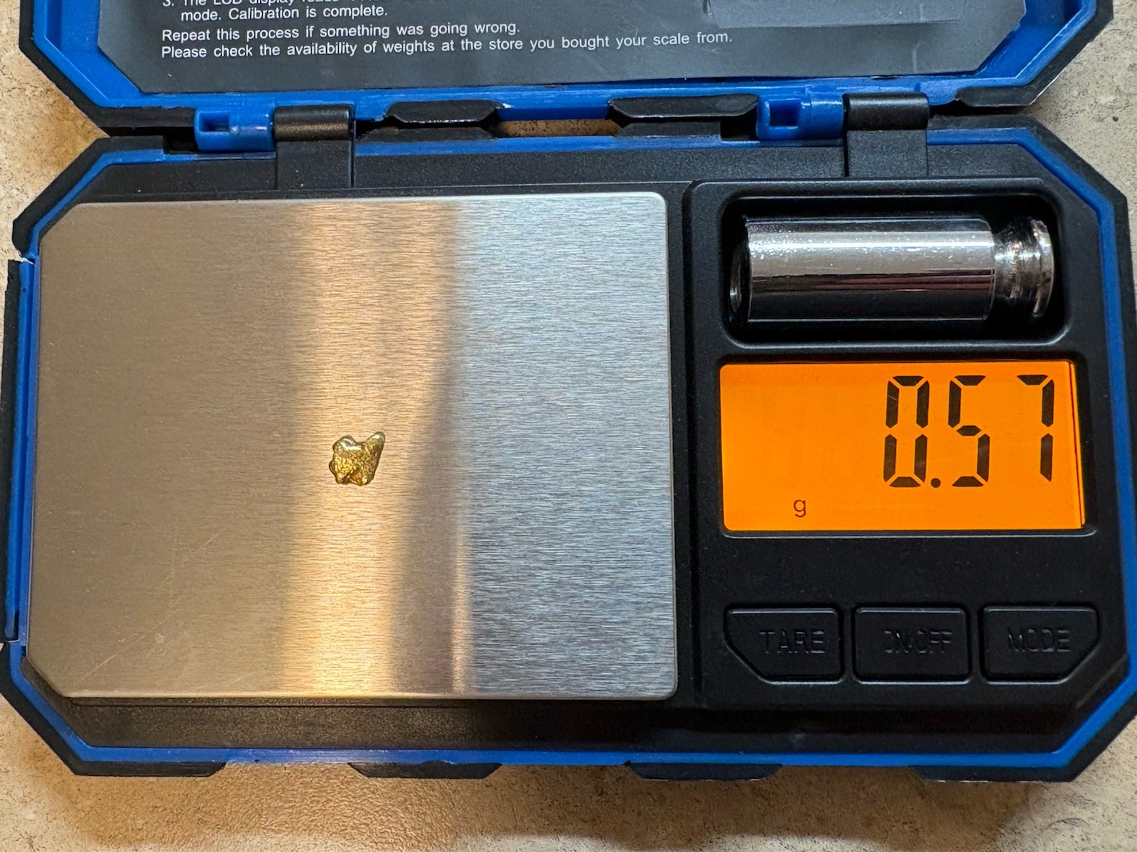 Alaskan Natural Gold Nugget .567 Grams Genuine