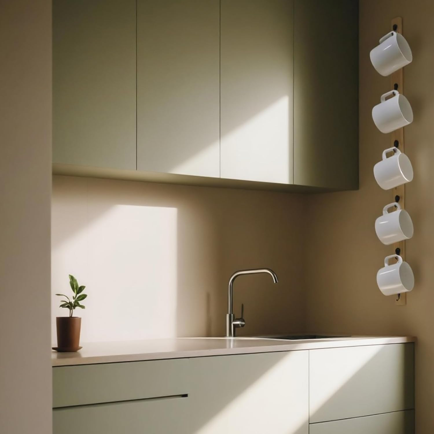 Wall Mounted Coffee Cup Holder Set of 2 – Stylish Mug Rack Hooks for Space Savin