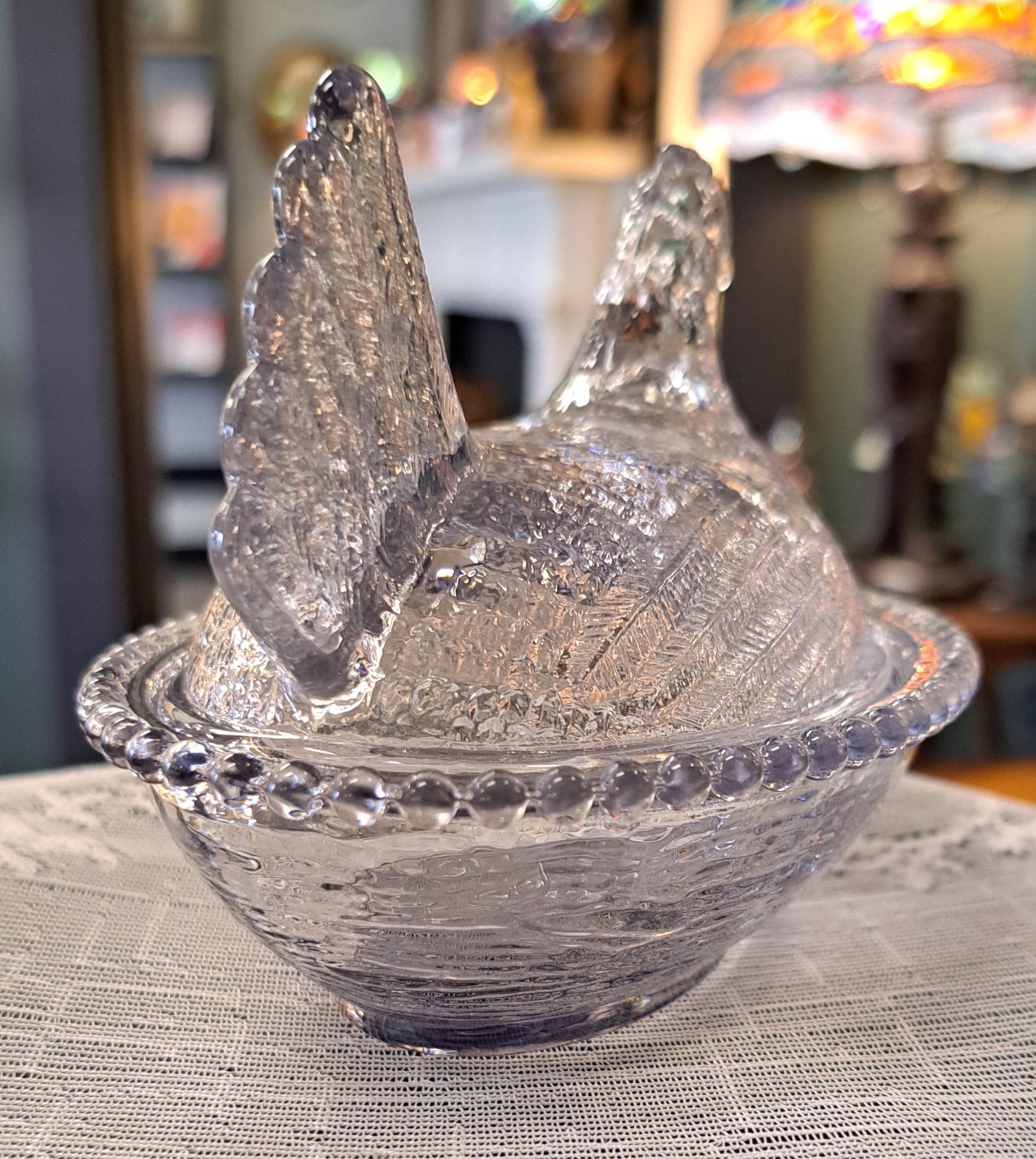 SET OF 3 Hen On Nest Roses Closet W/ Box & Sticker Limited # Small Indiana Style