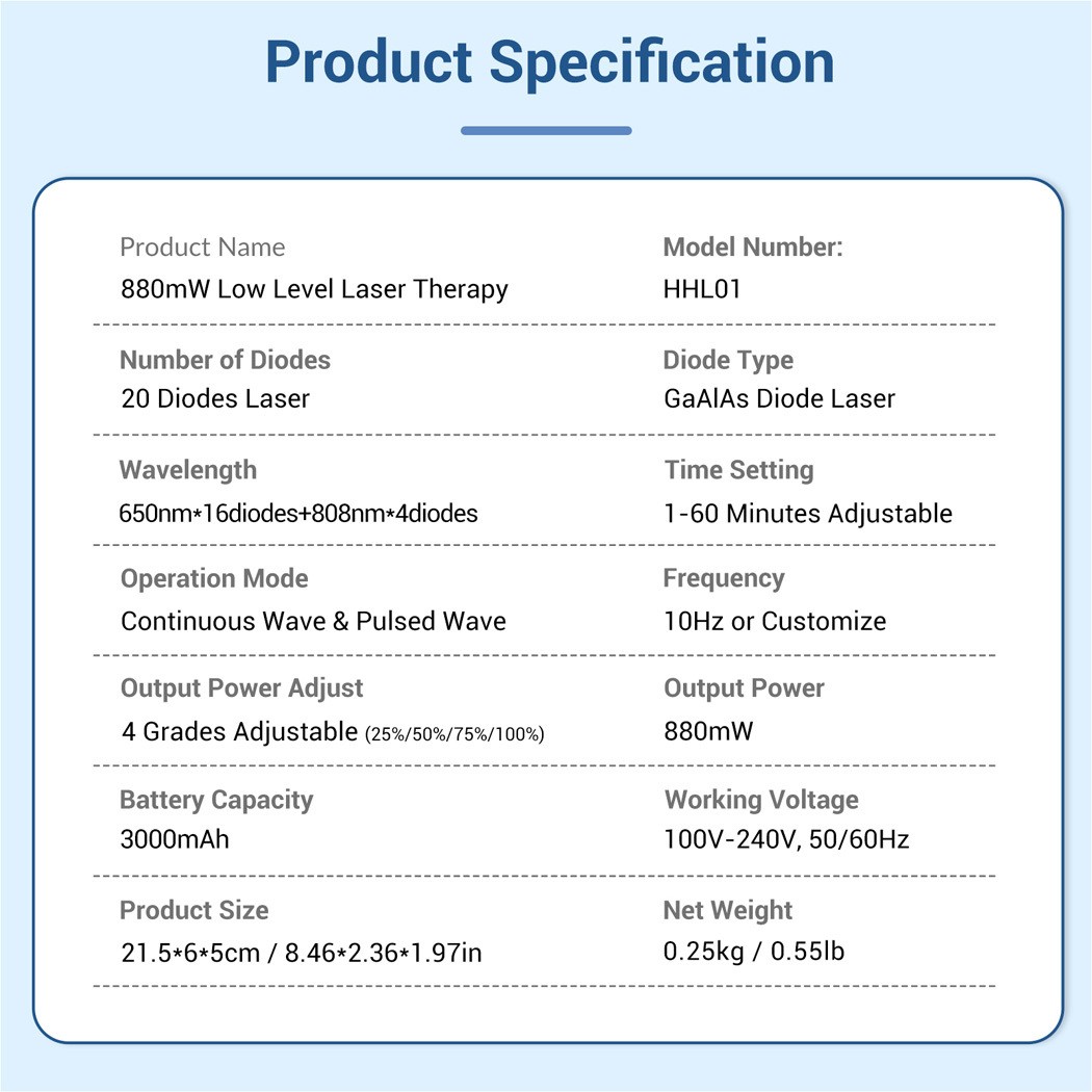 Red Light Therapy For Knees Pain And Muscle Recovery 880mW Soft Laser Healing