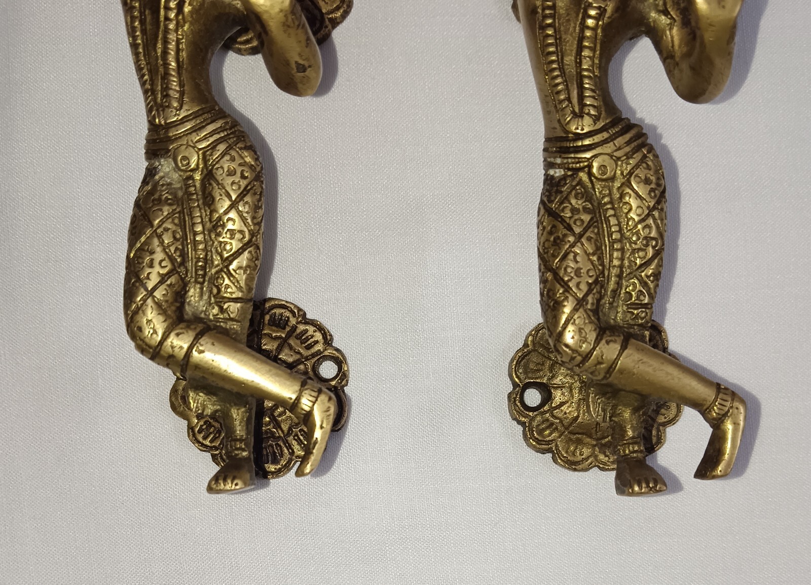 Dancing Lady Pose Door Handle Pair Brass Nritya Girl Interior Door Pull CA476