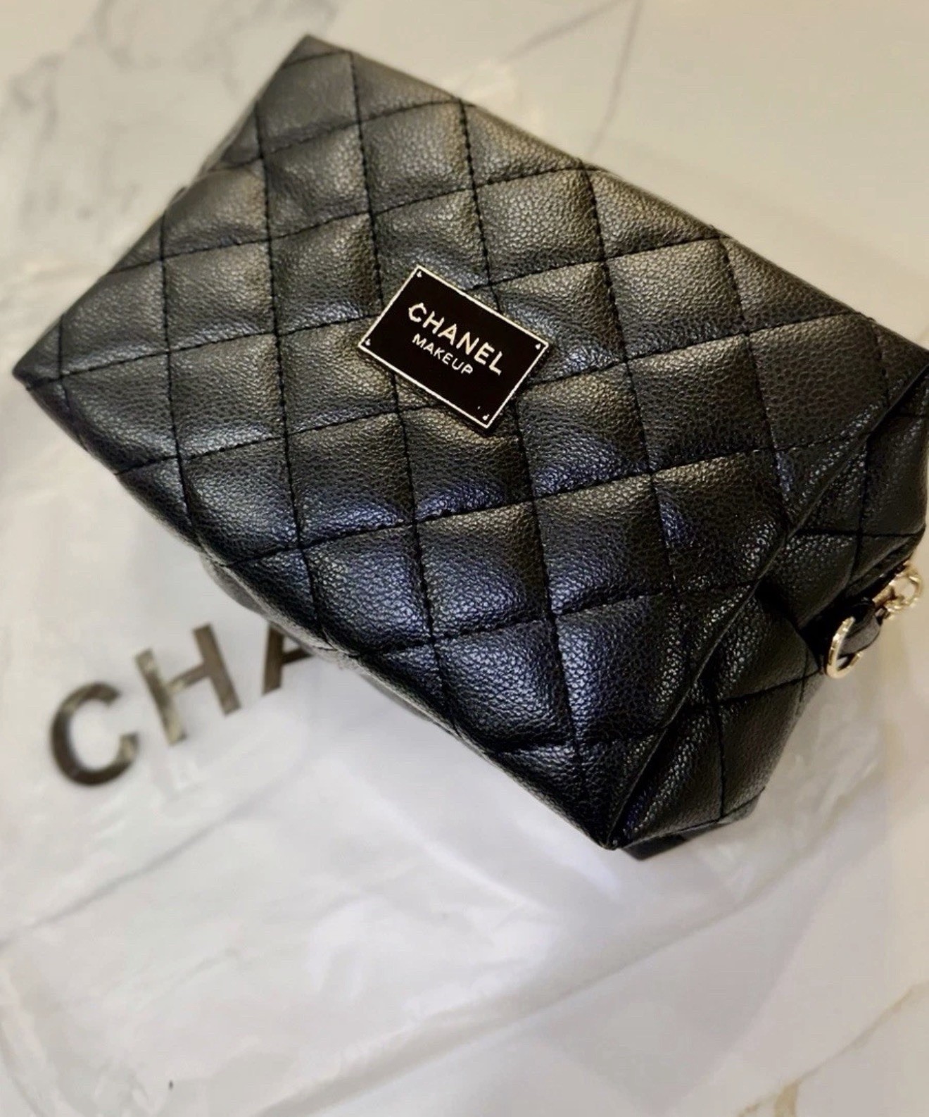 Chanel Makeup Black Quilted Pouch GWP