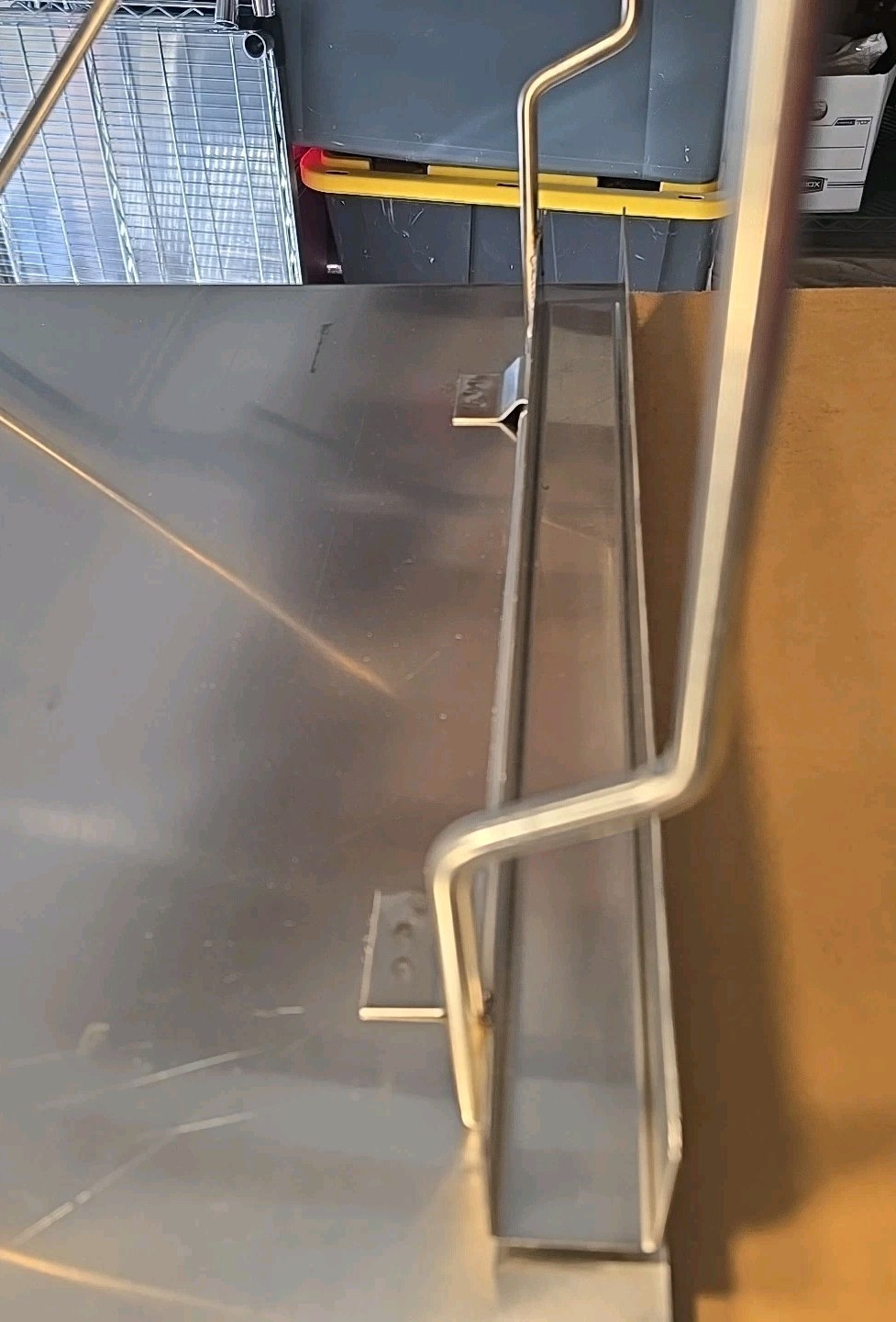 ECOLAB LOAD-N-FOLD 21" X 25" Stainless Steel Fold Down Wall Table Made in U.S.A.