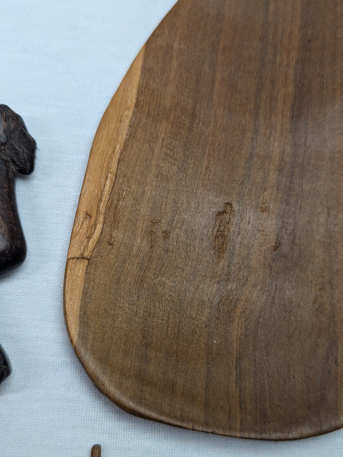 African Hand Made Carved Wooded Elephant Divided Bowl & Animal Serving Utensils