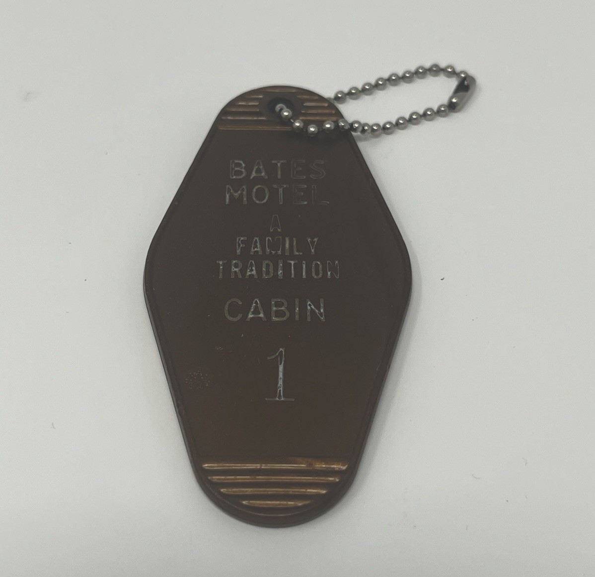 Psycho Bates Motel Horror Film Motel Room Keychain Plastic Bronze-tone