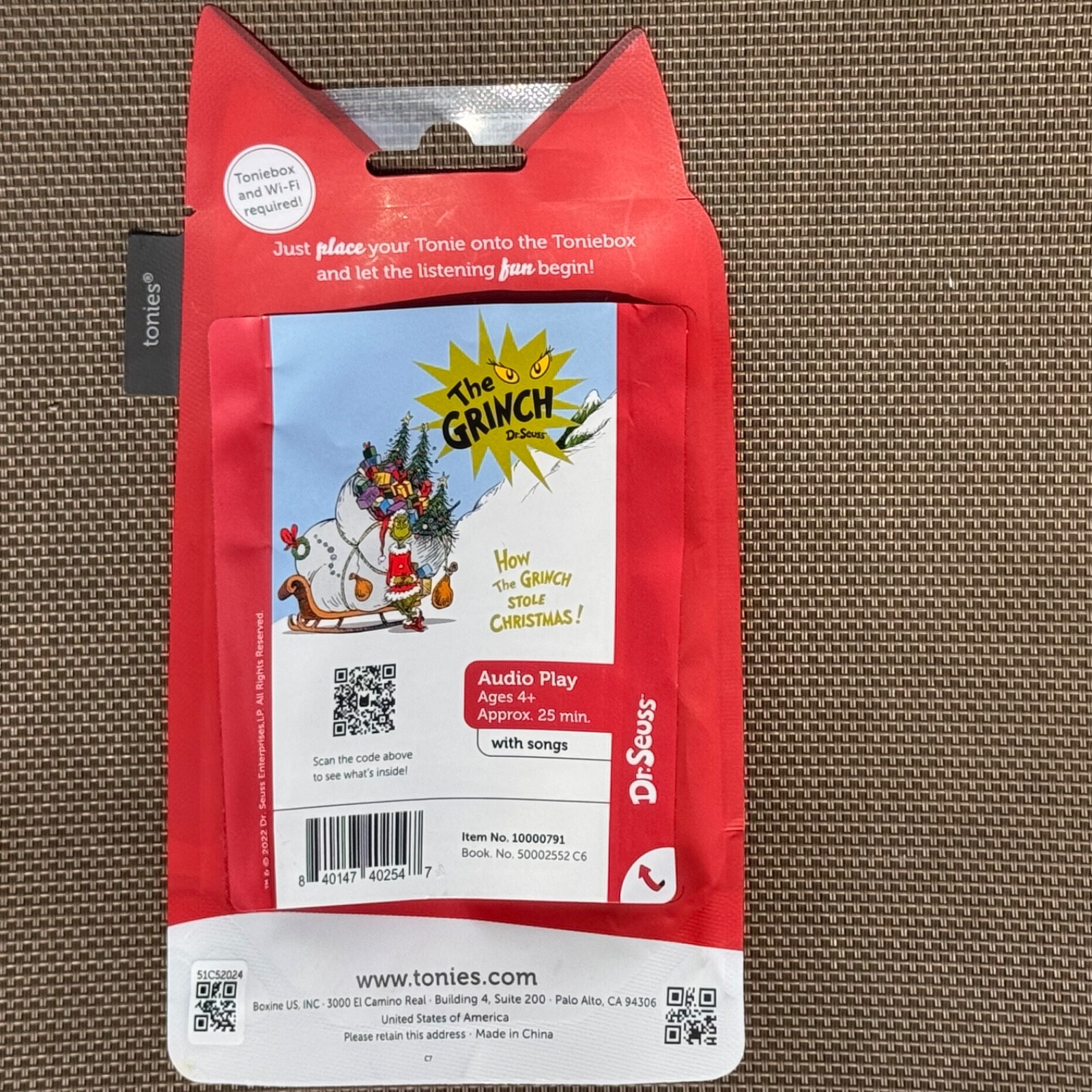 Dr. Seuss: How The Grinch Stole Christmas! Tonie Age 4+ Sing Along Storytime