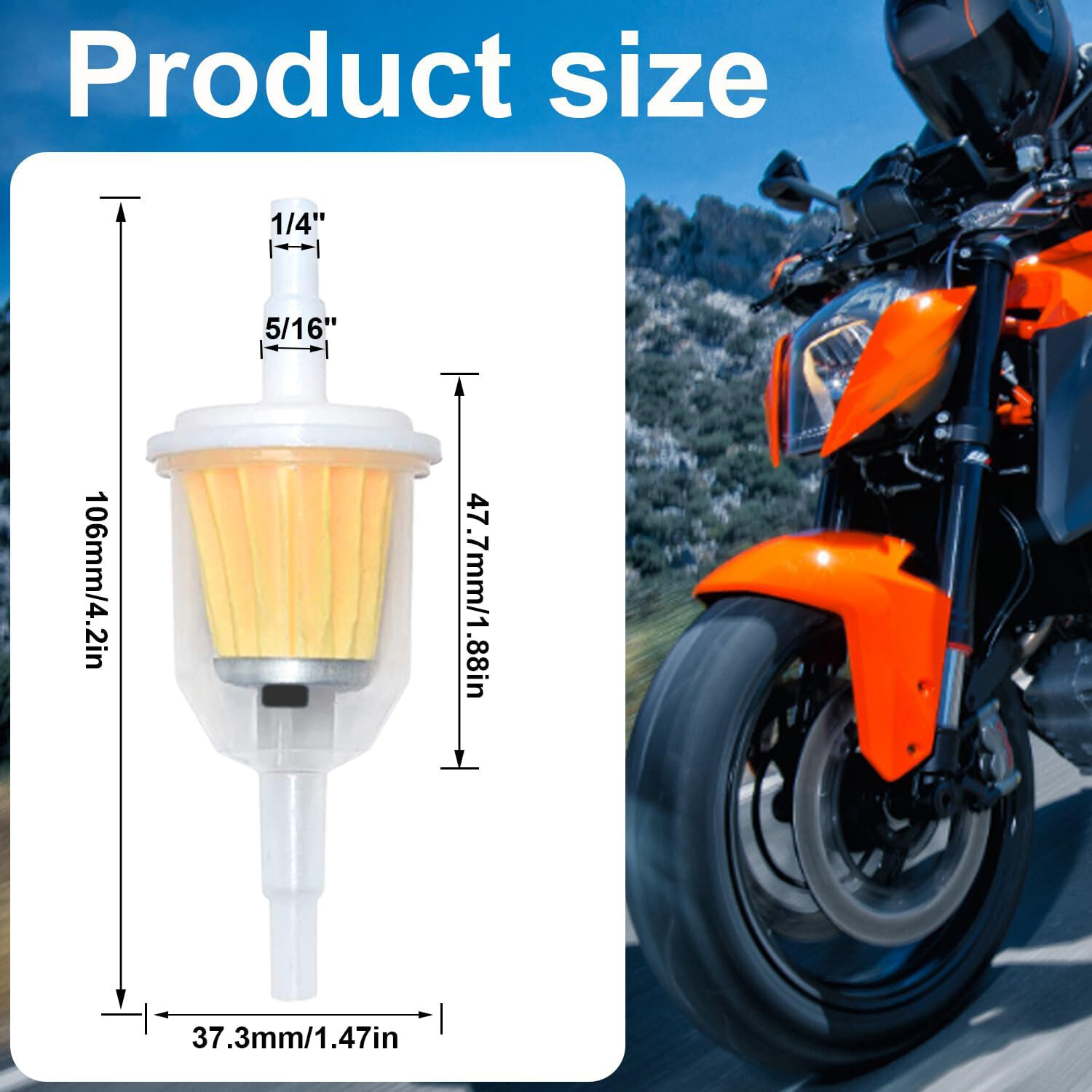 20Pcs Motor Inline Gas Oil Fuel Filter Small Engine For 1/4'' 5/16" Line US