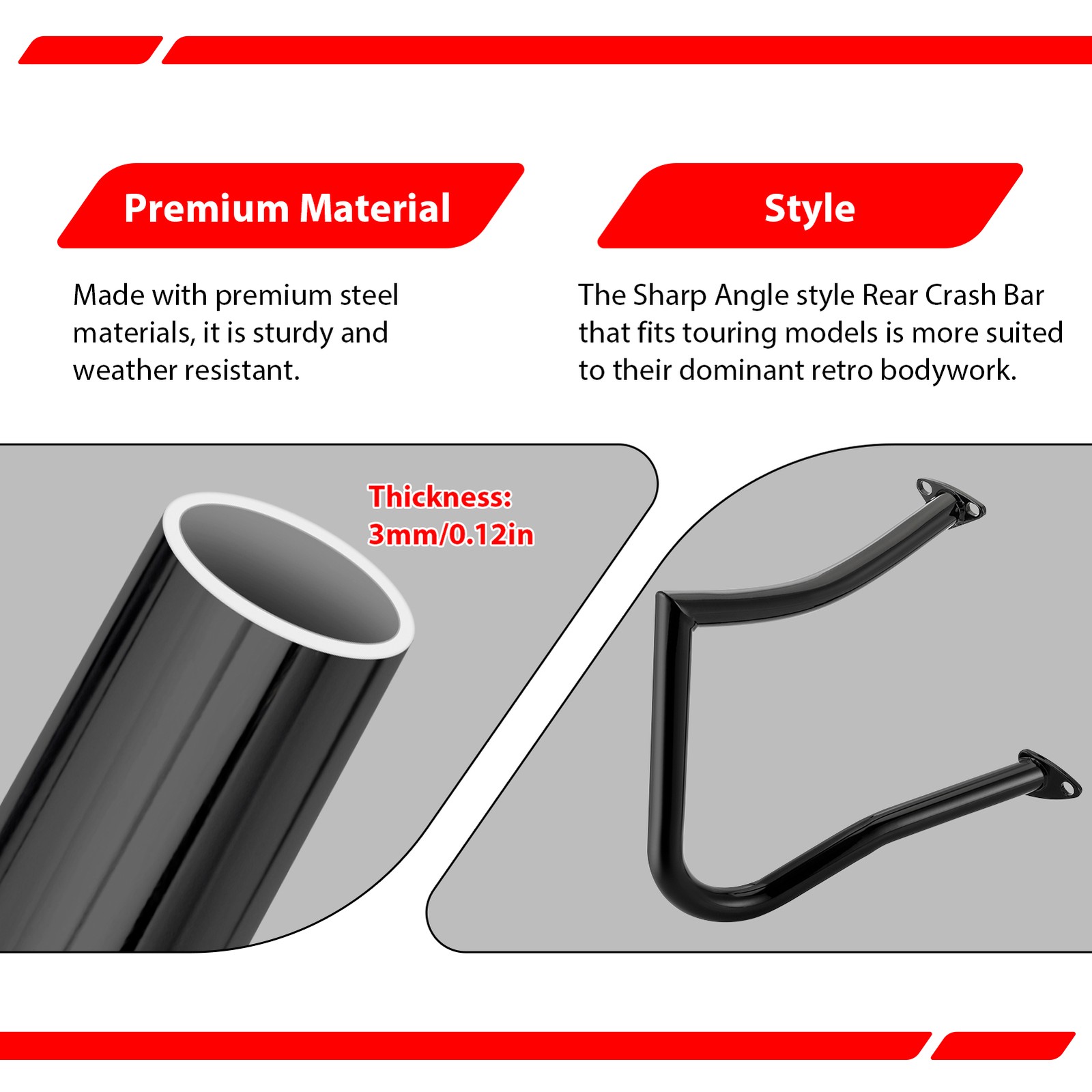 Sharp Saddlebag Rear Crash Bar Guard For Indian Challenger chieftain Vintage