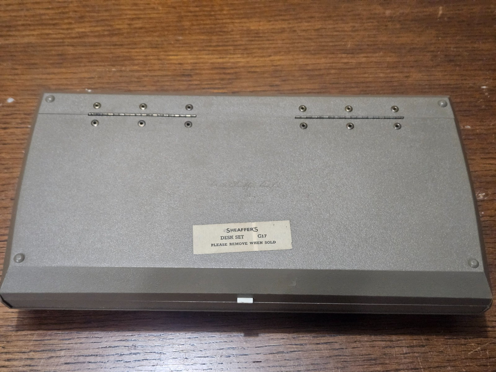 Sheaffer Fountain Pen Desk Set White Dot Chrome Black 14k used