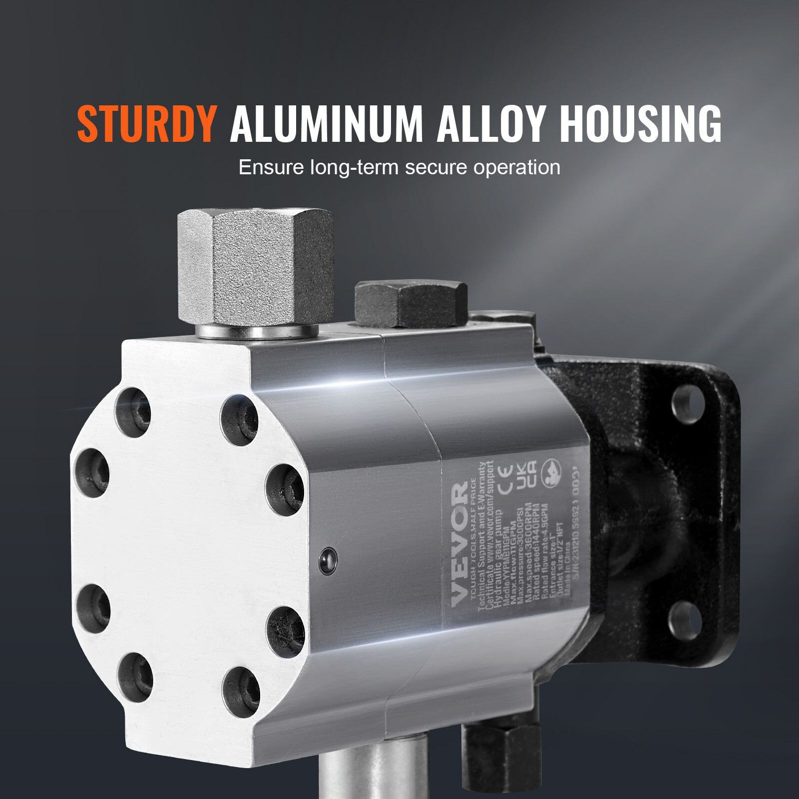 VEVOR Hydraulic Wood Log Splitter Pump 11GPM 2 Stage 3000PSI Hydraulic Gear Pump