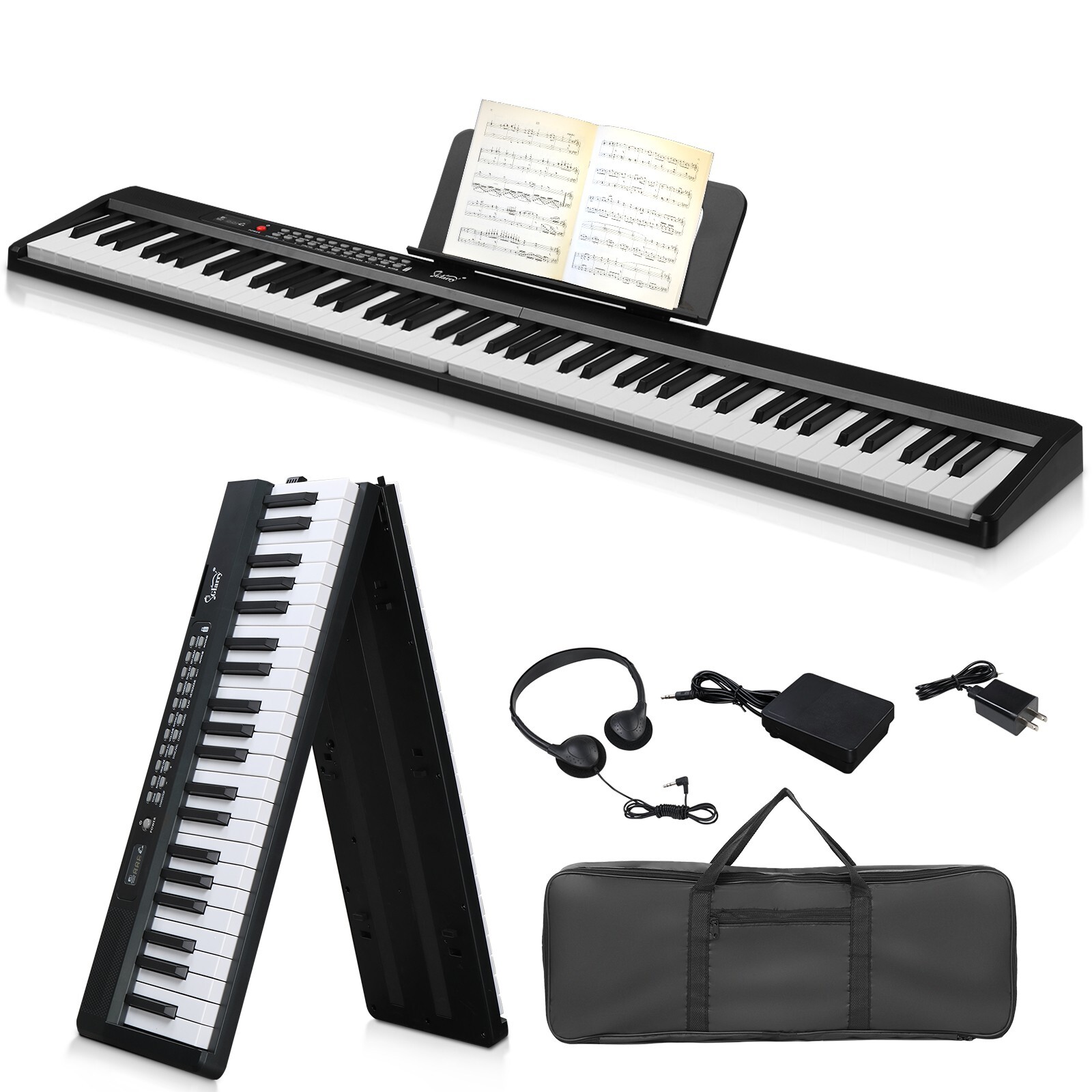 🎸FAST, FREE SHIPPING!🎸88 Key Foldable Electric Piano/Keyboard +MIDI +USB More!