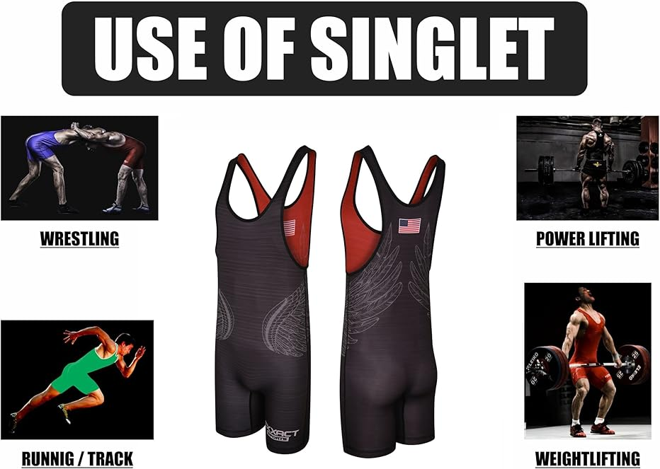Exxact Sports Reversible Wrestling Singlet Single Ply - Adult Wrestling Singlet