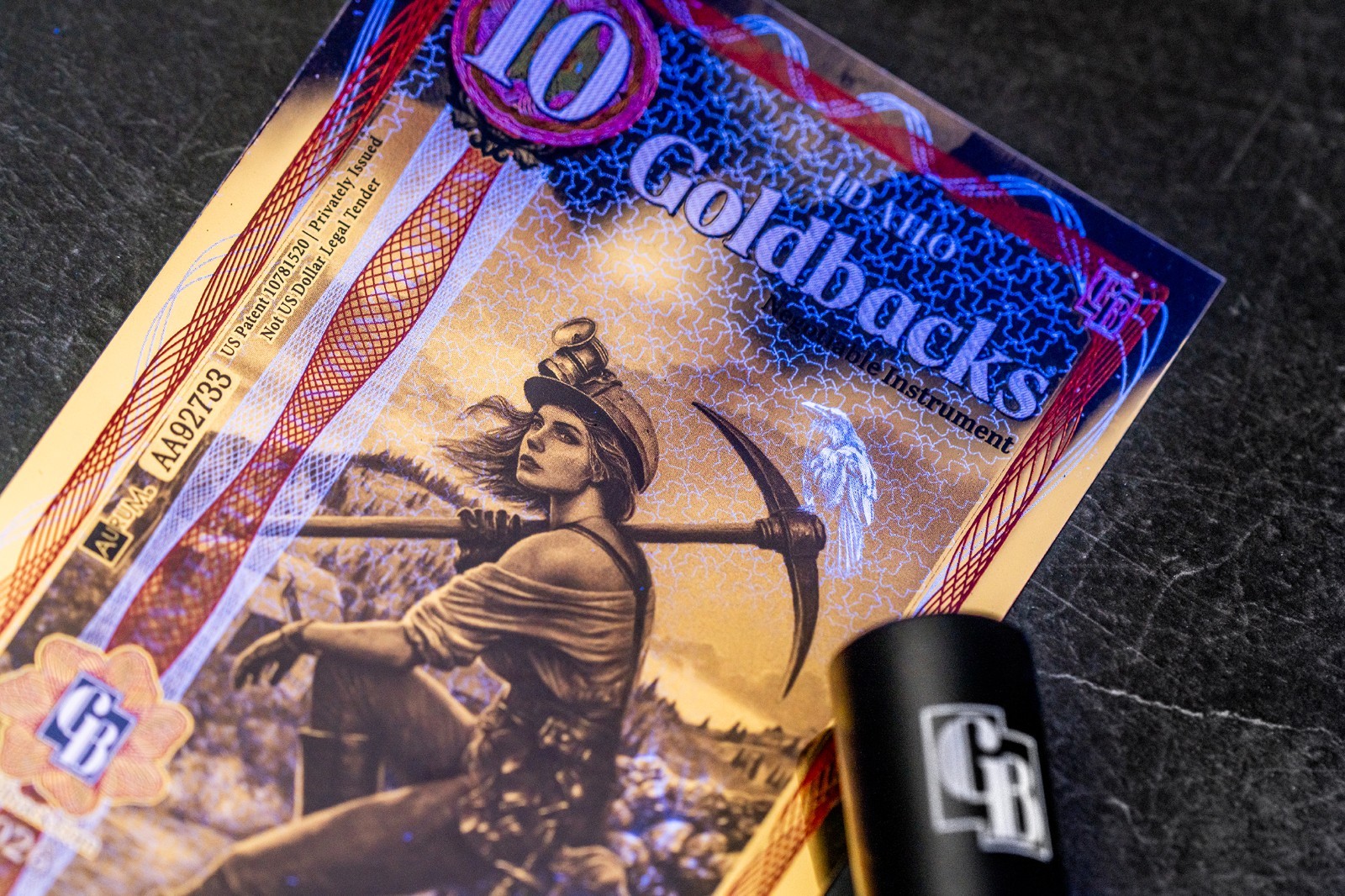 2026 - 10 IDAHO Goldback Aurum Gold Foil Note 1/100 oz 24kt .999 Fine PRESALE